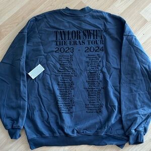 Taylor Swift Eras Tour International Dates Blue Crew Neck